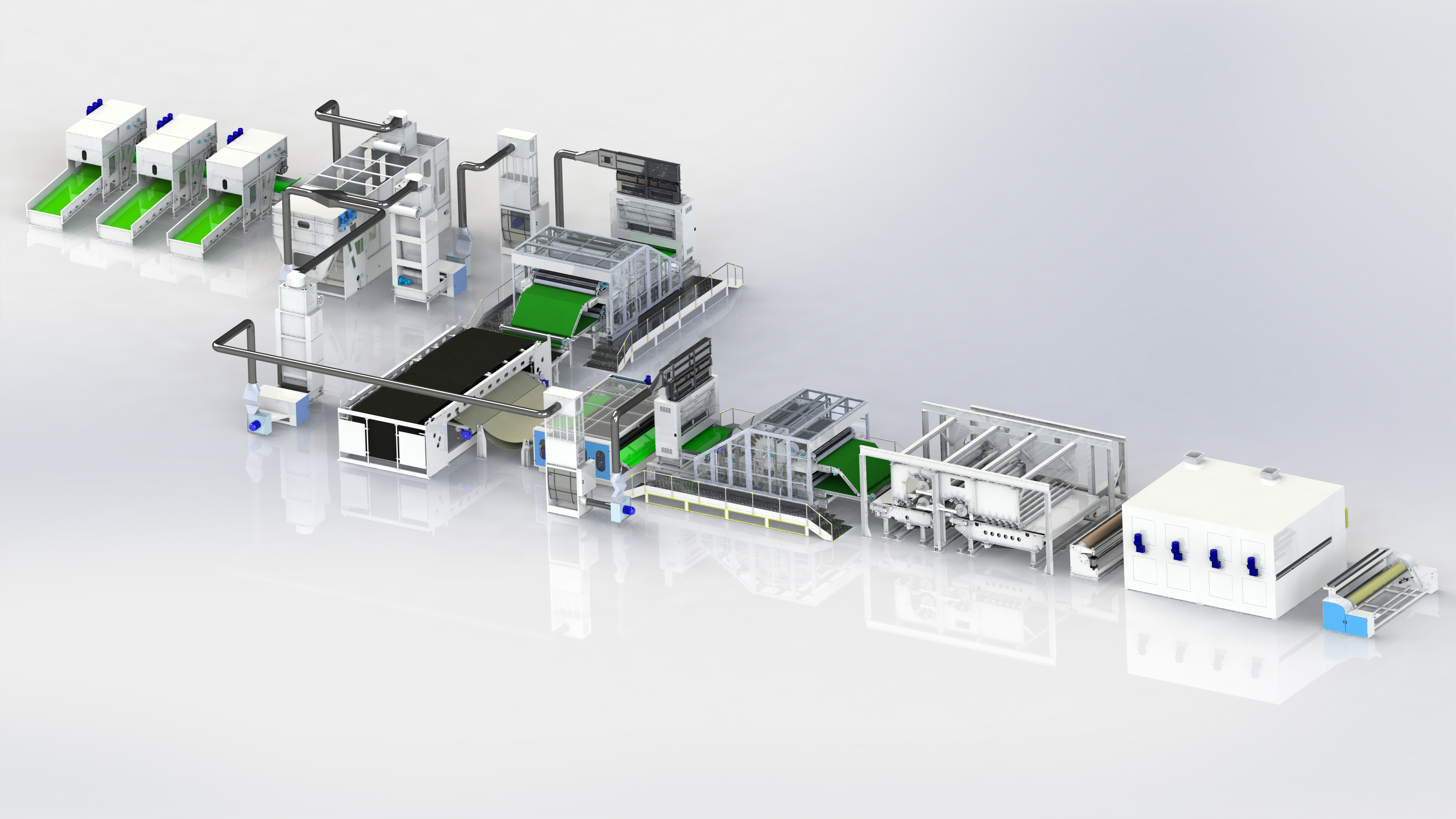 水刺线 (四圆网烘干)