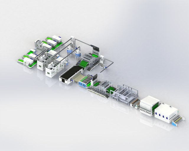 Dây chuyền sản xuất spunlace tốc độ cao có công suất cao